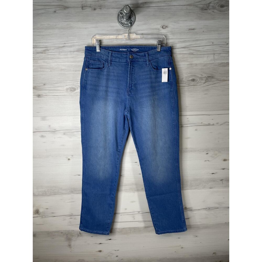 Old Navy High Rise Vintage Slim Jeans Womens 10 Blue‎ Medium Wash Stretch 32x29